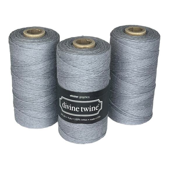 NEW (3) Divine Bakers Twine 100% Cotton 240 Yards, 4 PLY Gray Silver String NWT - Picture 5 of 5